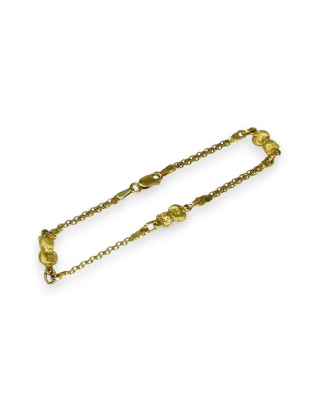 Pulsera Eslabón Bismark Tres Ositos 17.5cm - Oro 18K