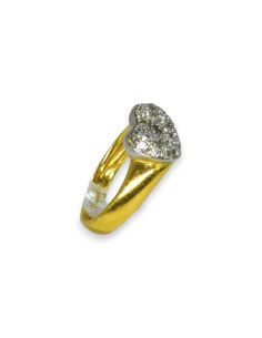 Anillo Corazón Pavé Circonitas - Oro Bicolor 18K 2