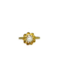 Anillo base con perla oro 18k - Joyería Orocash
