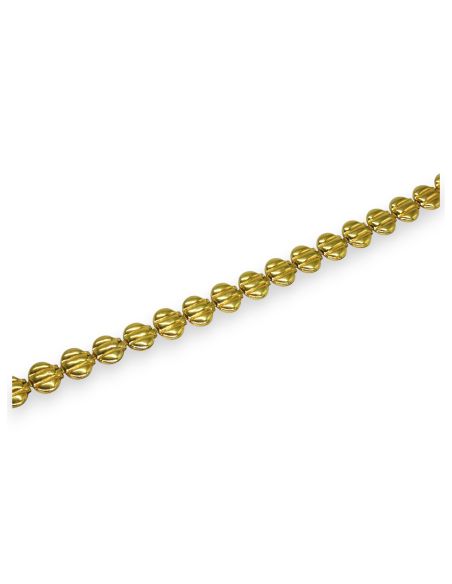 Pulsera semirrígida óvalos líneas 18cm oro 18k - Joyería Orocash