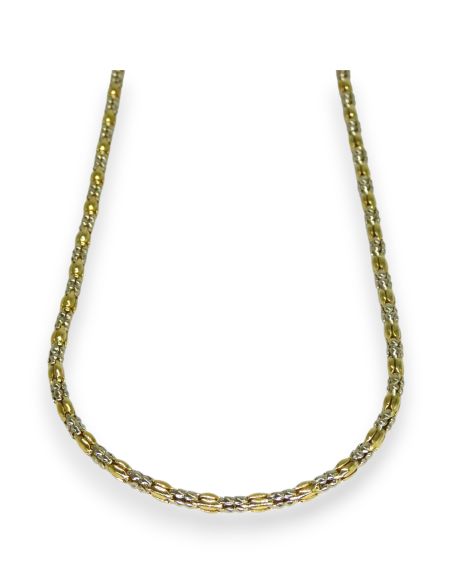 Gargantilla con borlos 45cm oro bicolor 18k- Joyería Orocash