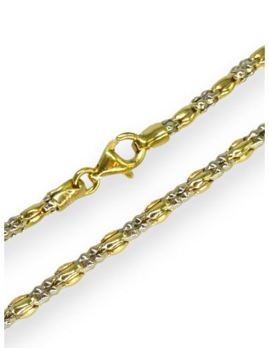 Gargantilla con borlos 45cm oro bicolor 18k- Joyería Orocash