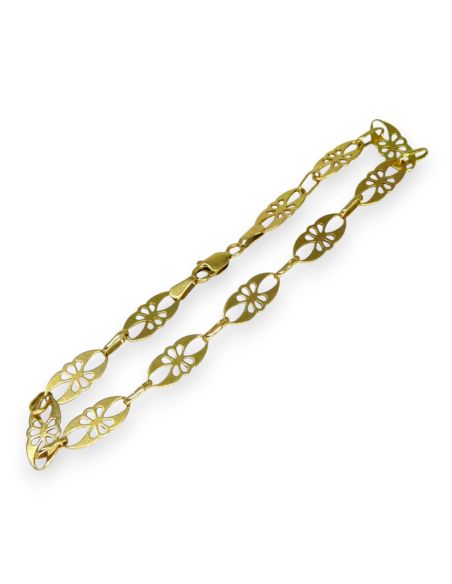 Pulsera óvalos calados oro 20cm 18k - Joyería Orocash