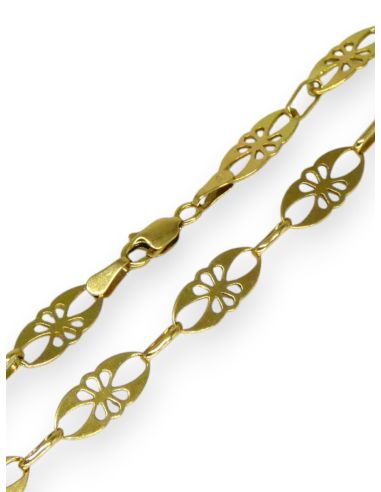 Pulsera óvalos calados oro 20cm 18k - Joyería Orocash