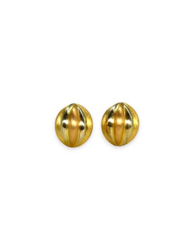 Pendientes media concha brillo satinado oro 18k - Joyería Orocash