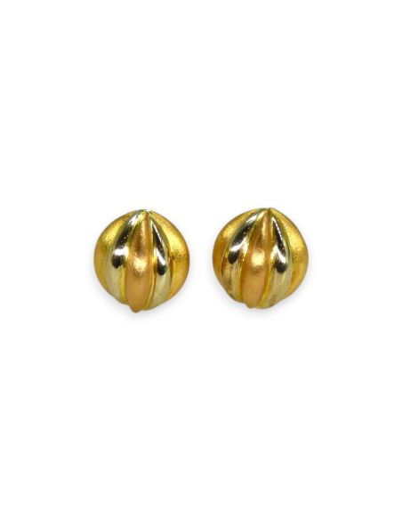 Pendientes media concha brillo satinado oro 18k - Joyería Orocash