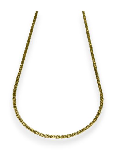 Cadena eslabón doble barbada maciza 45cm oro 18k - Joyería Orocash