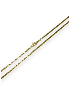Cadena eslabón doble barbada maciza oro 18k - 45cm 2