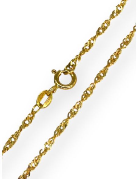 Cadena eslabón Singapur oro 18k - 44cm - Joyería Orocash