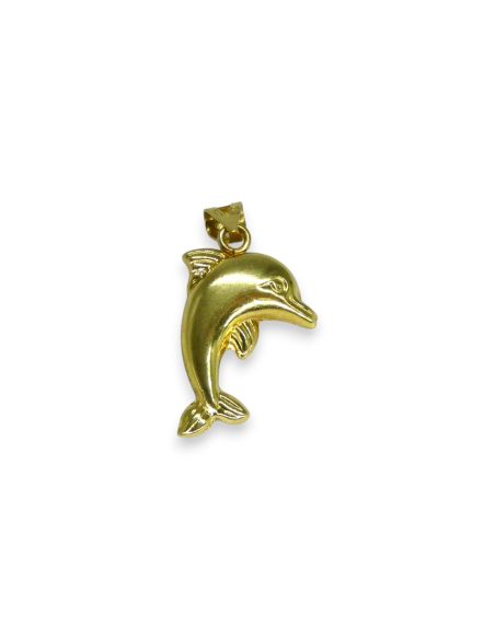 Colgante delfín satinado pulido oro 18k - 2.50cm - Joyería Orocash