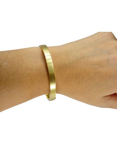 Pulsera caña plana satinada 6.5cm oro 18k - Joyería Orocash