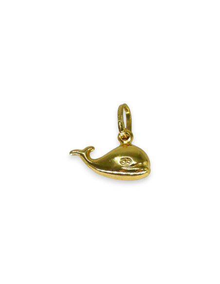 Colgante ballena pulida 15cm oro 18k - Joyería Orocash