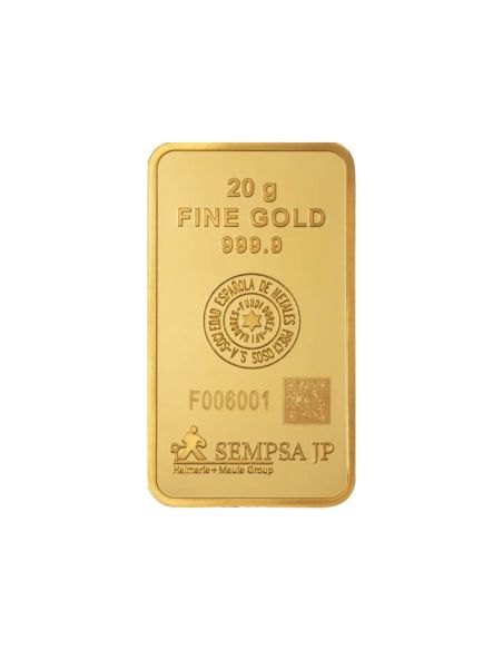 Lingote de Oro 24K - 20g | Oro Certificado al Mejor Precio - Joyería Orocash