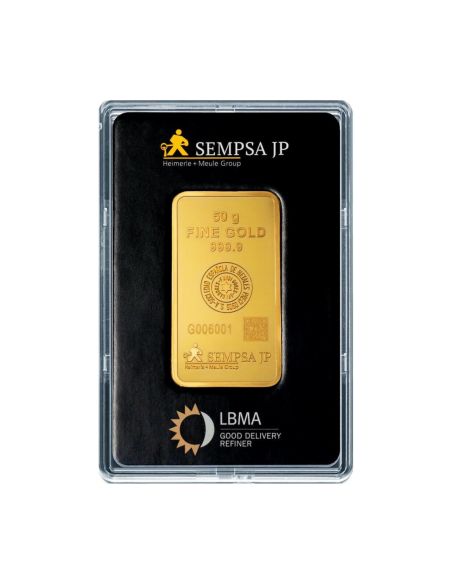 Lingote de Oro 24K - 50g | Oro Certificado al Mejor Precio - Joyería Orocash