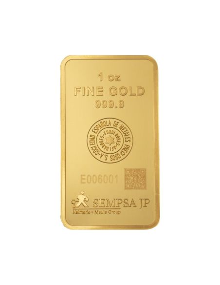 Lingote Oro de 31,10 gramos (1 onza) SEMPSA