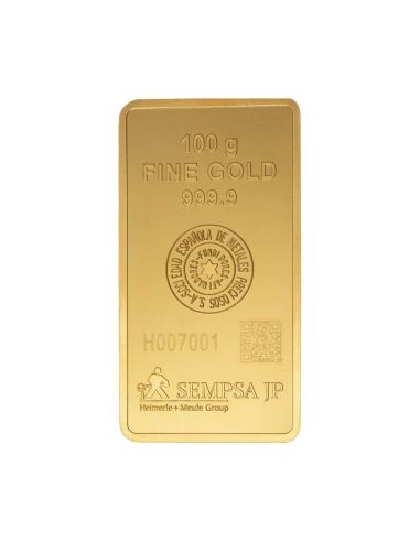 Lingote Oro de 100 gramos SEMPSA