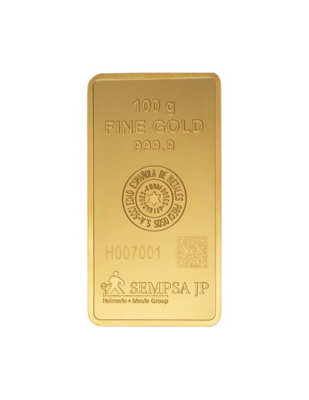 Lingote Oro de 100 gramos SEMPSA