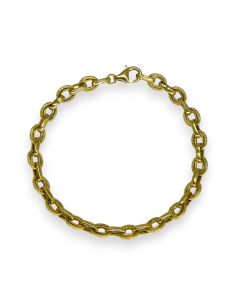 Pulsera forzada en óvalos 18cm oro 18k - Joyería Orocash
