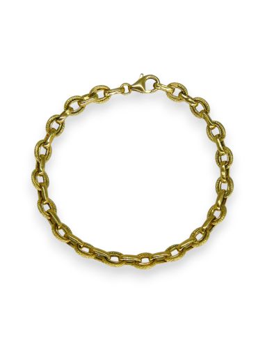 Pulsera forzada en óvalos 18cm oro 18k - Joyería Orocash