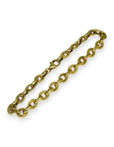 Pulsera forzada en óvalos 18cm oro 18k - Joyería Orocash