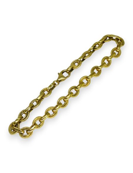 Pulsera forzada en óvalos 18cm oro 18k - Joyería Orocash