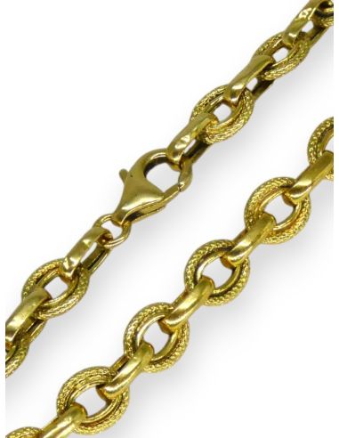 Pulsera forzada en óvalos 18cm oro 18k - Joyería Orocash