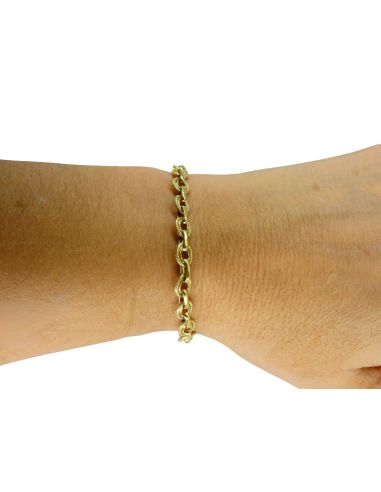Pulsera forzada en óvalos 18cm oro 18k - Joyería Orocash