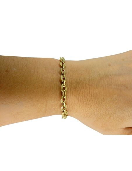 Pulsera forzada en óvalos 18cm oro 18k - Joyería Orocash