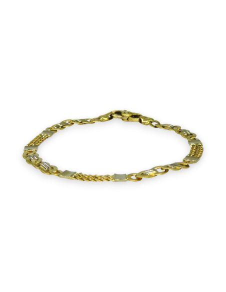 Pulsera eslabón Bismark 3x1 19cm oro 18k - Joyería Orocash