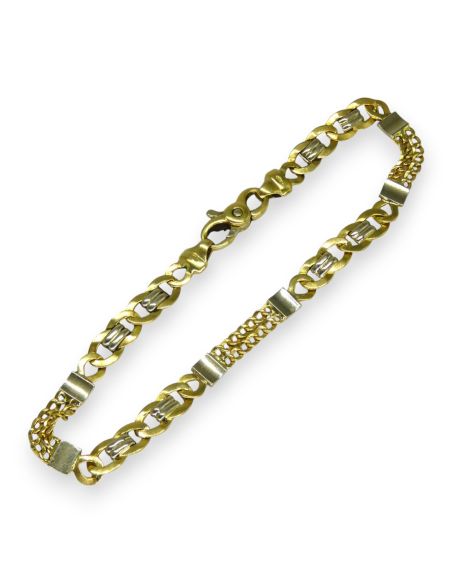Pulsera eslabón Bismark 3x1 19cm oro 18k - Joyería Orocash