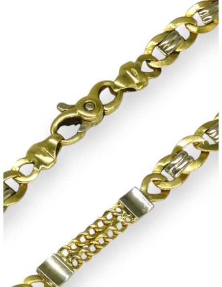 Pulsera eslabón Bismark 3x1 19cm oro 18k - Joyería Orocash