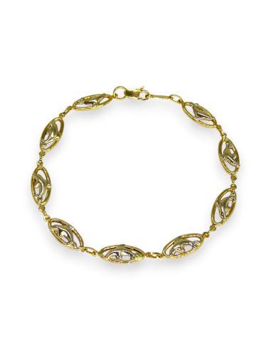 Pulsera delfines oval 18cm oro 18k - Joyería Orocash