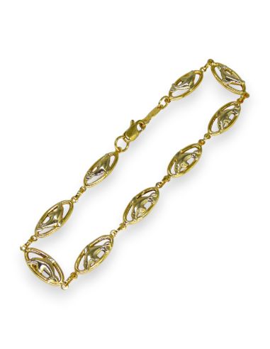 Pulsera delfines oval 18cm oro 18k - Joyería Orocash
