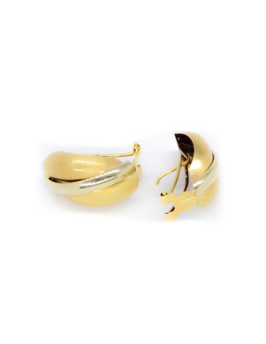 Pendientes concha línea y satinados oro 18k - Joyería Orocash