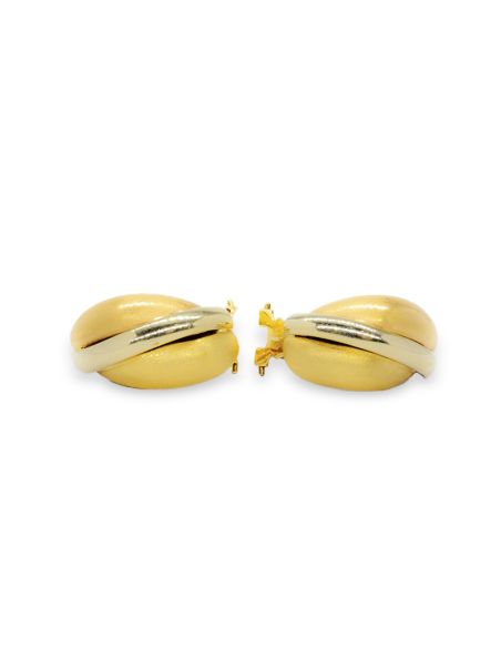 Pendientes concha línea y satinados oro 18k - Joyería Orocash