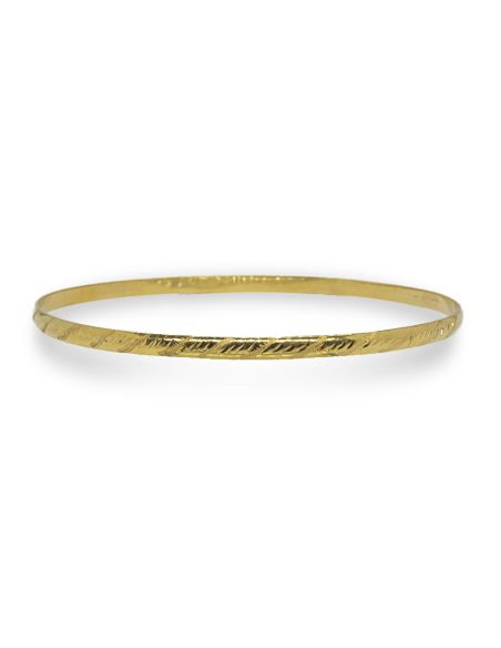 Pulsera caña labrada cerrada 7.1cm oro 18k - Joyería Orocash