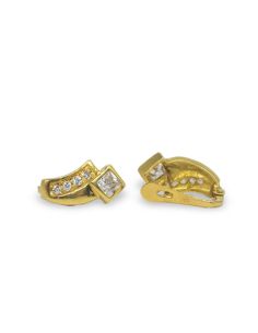 Pendientes rombo y circonitas oro 18k - Joyería Orocash 2