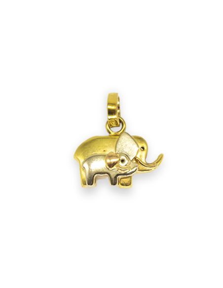 Colgante dos elefantes oro 18k - Joyería Orocash