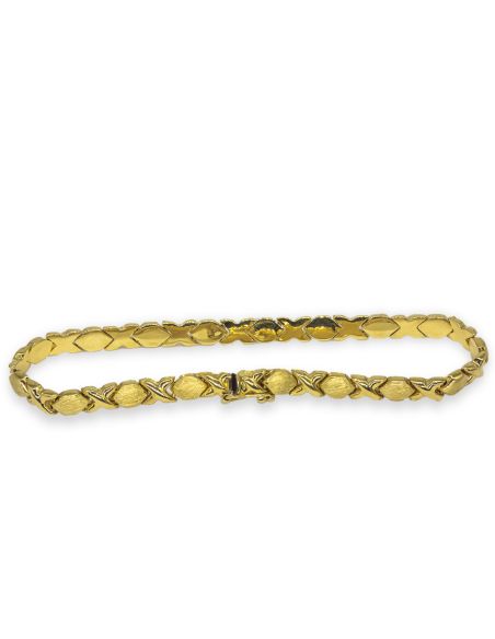 Pulsera brillo satinada x 19.5cm oro 18k - Joyería Orocash