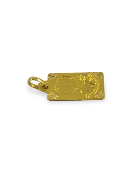 Colgante rectangular reloj nacimiento bebé oro 18k - Joyería Orocash