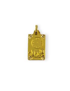 Colgante rectangular reloj nacimiento bebé oro 18k - Joyería Orocash