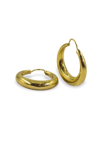 Pendientes aros morcillas grandes 3cm oro 18k - Joyería Orocash