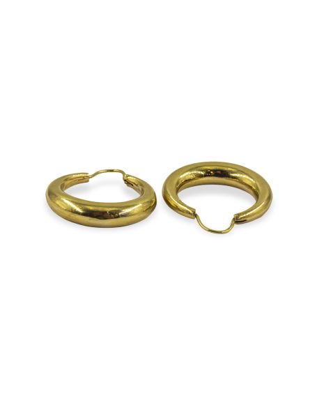 Pendientes aros morcillas grandes 3cm oro 18k - Joyería Orocash