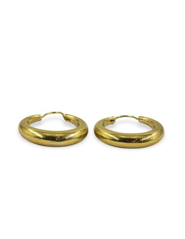 Pendientes aros morcillas grandes 3cm oro 18k - Joyería Orocash