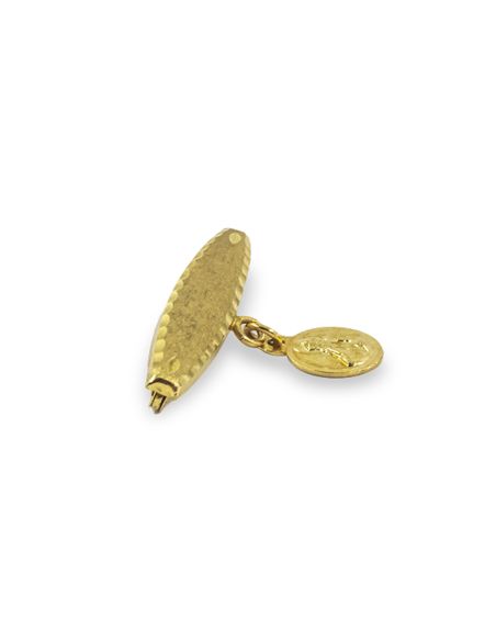Imperdible con medalla escapulario lenteja 2.9cm oro 18k - Joyería Orocash