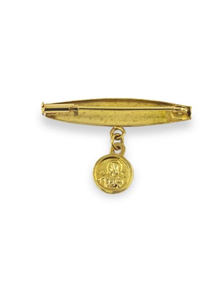 Imperdible con medalla escapulario lenteja 2.9cm oro 18k - Joyería Orocash