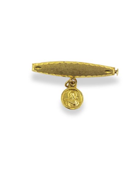 Imperdible con medalla escapulario lenteja 2.9cm oro 18k - Joyería Orocash