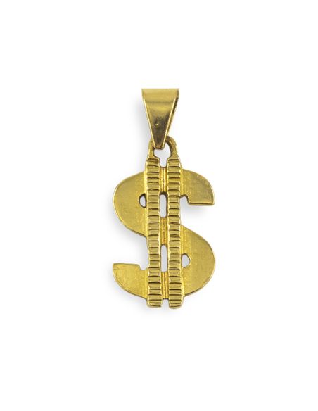 Colgante símbolo del dólar 3.6cm oro 18k - Joyería Orocash