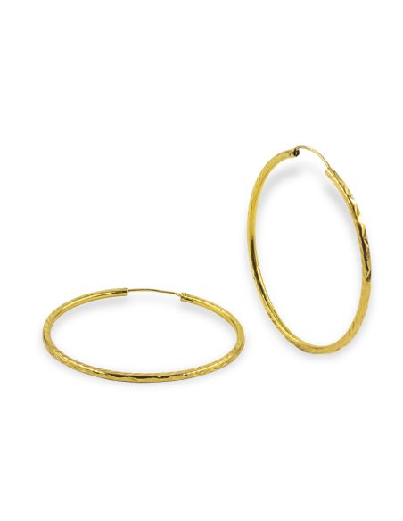 Pendientes aros labrados líneas 4cm oro 18k - Joyería Orocash