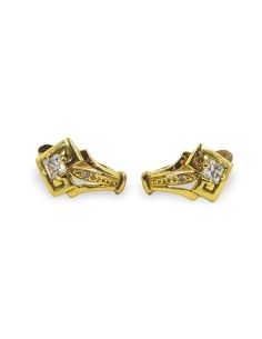 Pendientes rombo circonitas oro 18k - Joyería Orocash